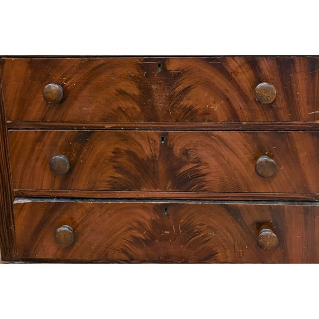 American Antique American Grain Painted Chest of Drawers, Original Surface For Sale - Image 3 of 10