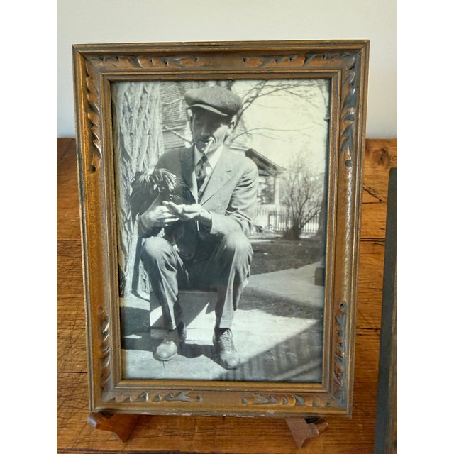 Art Deco Pair of Antique Wood & Gilt Gold Picture Frames, 5.75" X 7.75" For Sale - Image 3 of 11