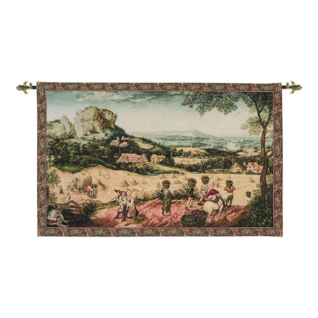 Brueghel Harvest Loom Woven Tapestry - 66 X 106 Cm (2'2" X 3'6") - Requires Rod Size 3 For Sale