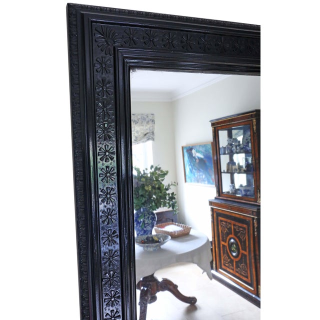 Large Antique Floor or Overmantle Wall Mirror, Late 19th Century For Sale - Image 4 of 9