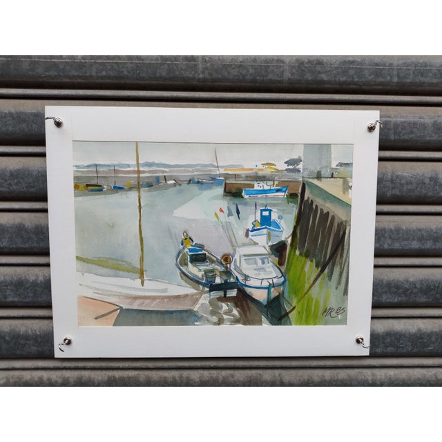 Michel Roubille, L'Île d'Yeu, 1985, Watercolor For Sale - Image 6 of 6