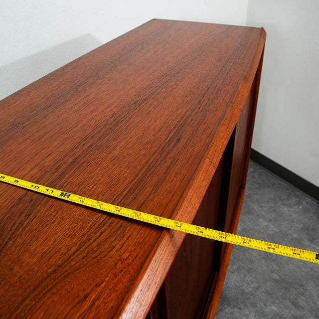 Mid Century Danish Modern Credenza Teak Sideboard Central Bar Rosewood MCM 78" For Sale - Image 10 of 11