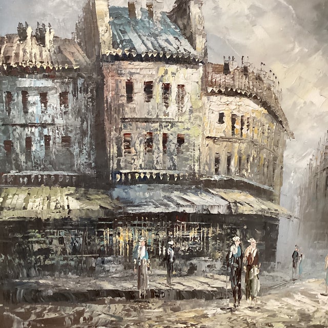 Vibrant Impressionist Oil Painting Parisian Street Scene by Caroline Burnett (1877-1950) For Sale - Image 4 of 12