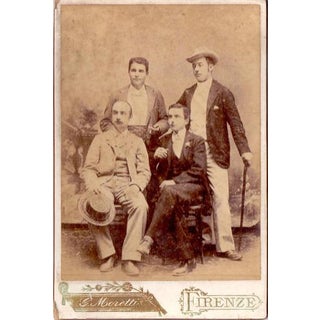 Studio Moretti Photographer, Portrait of Gentlemen, Florence, 1896, Vintage Silver-Salt Print For Sale