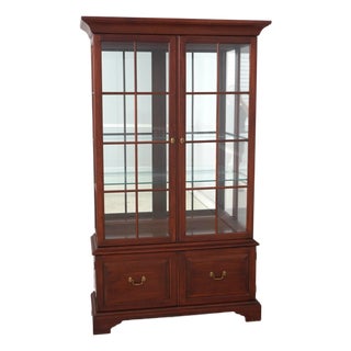 Knob Creek Penn Manor Cherry Curio Cabinet For Sale