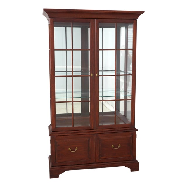 Knob Creek Penn Manor Cherry Curio Cabinet For Sale