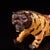 Yellow Vintage Cloisonne Enamel Tiger Figure – 12.2" Gilt Striped Beast Sculpture For Sale - Image 8 of 10