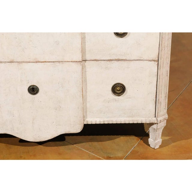 Late 19th Century 19th Century Swedish Painted Breakfront Three-Drawer Commode For Sale - Image 5 of 12
