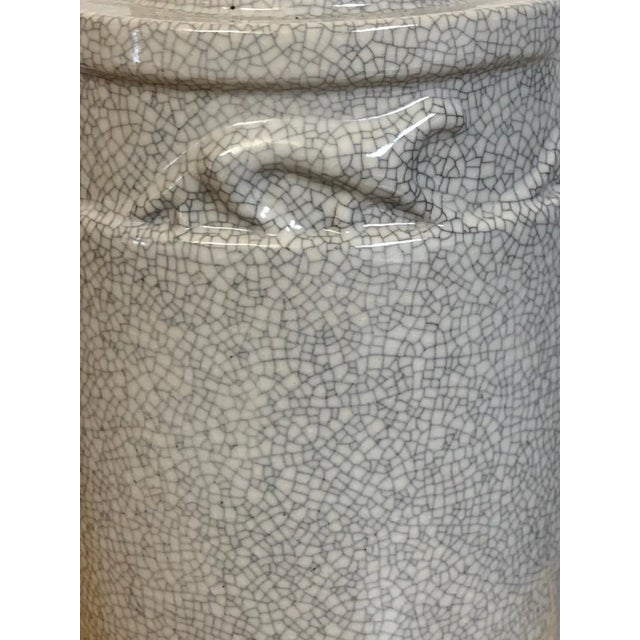 Mid 20th Century French Modern Crackle Glaze Jaguar Motif Vase For Sale - Image 4 of 11