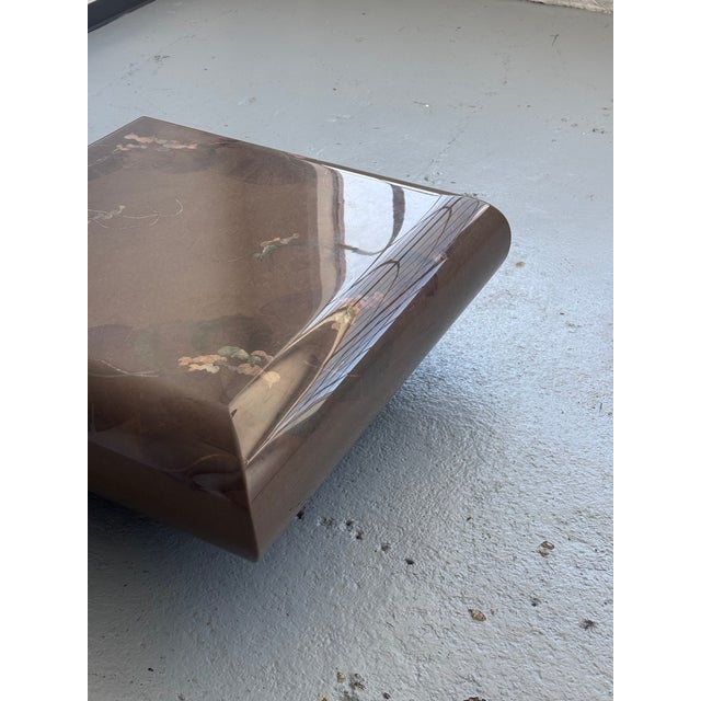 Late 20th Century Postmodern Laquered Floating Coffee Table by Laque Martin For Sale In Milwaukee - Image 6 of 16
