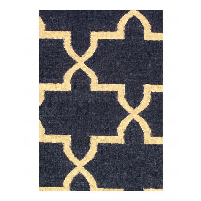 Modern Pasargad DC Navy Blue Modern Hand Knotted Rug For Sale - Image 3 of 3