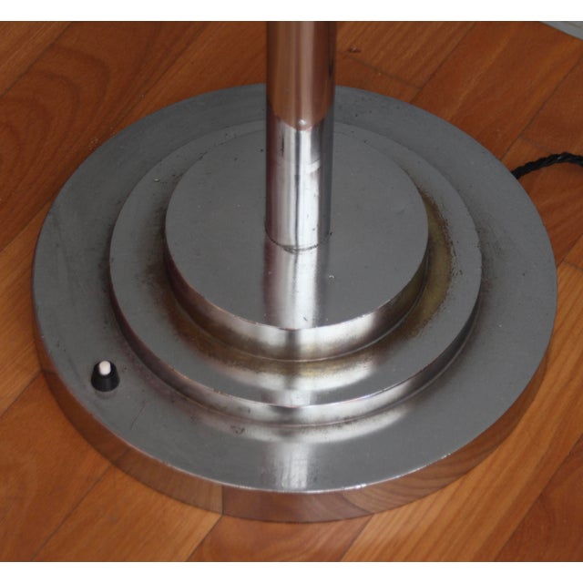 Silver French Art Deco Floor Lamp attributed to Henri Petitot, 1930s For Sale - Image 8 of 13