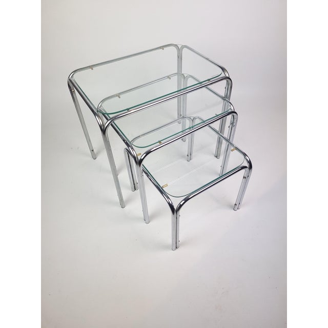 Vintage Chrome Side Tables, 1970s, Set of 3 For Sale - Image 9 of 10
