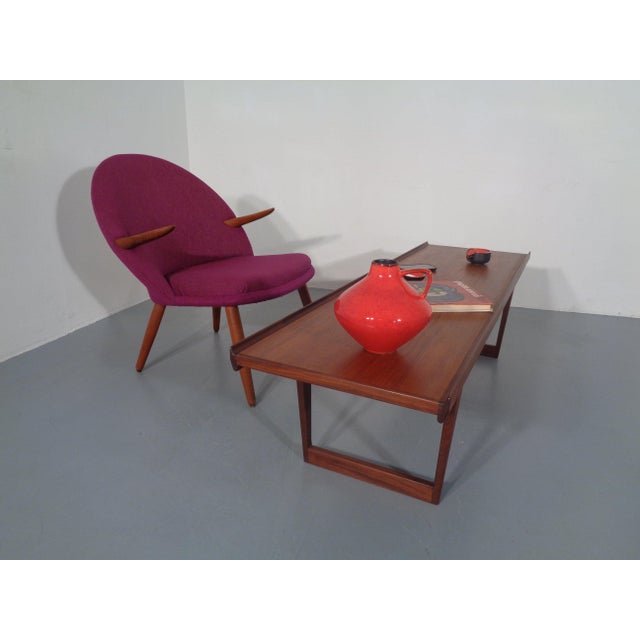 Kurt Olsen Purple Teak Armchair by Kurt Olsen for Glostrup, Denmark, 1950s For Sale - Image 4 of 18