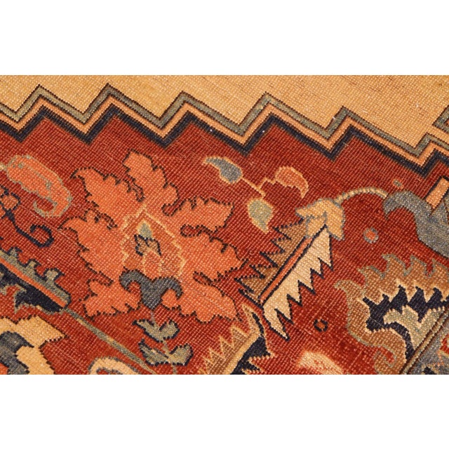 Textile 1980s 1980s Semi Antique Rustic Low Pile Tan/Orange Wool Rug For Sale - Image 7 of 10