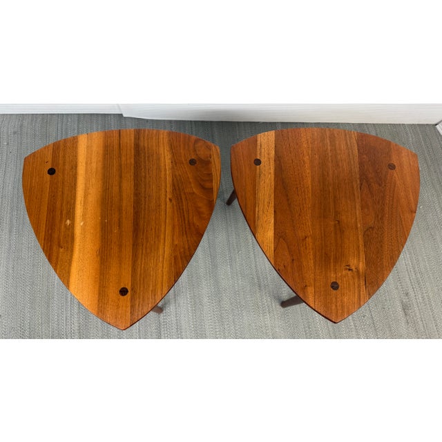 Wood Kipp Stewart for Winchendon Furniture Guitar Pick Side Tables, Pair For Sale - Image 7 of 12