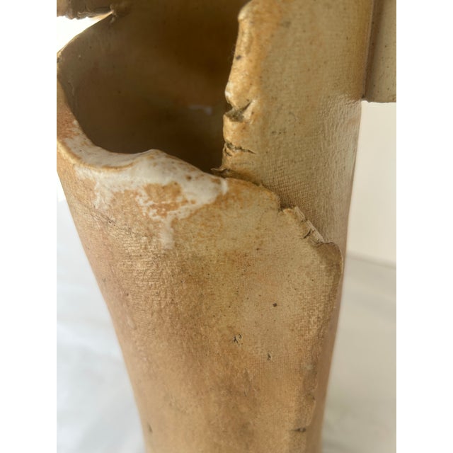 Vintage Pair of Wabi-Sabi Organic Studio Pottery Vessels For Sale - Image 10 of 12