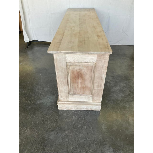 19th Century Bleached Walnut Store Display Counter Cabinet With Raised Panels For Sale - Image 12 of 13