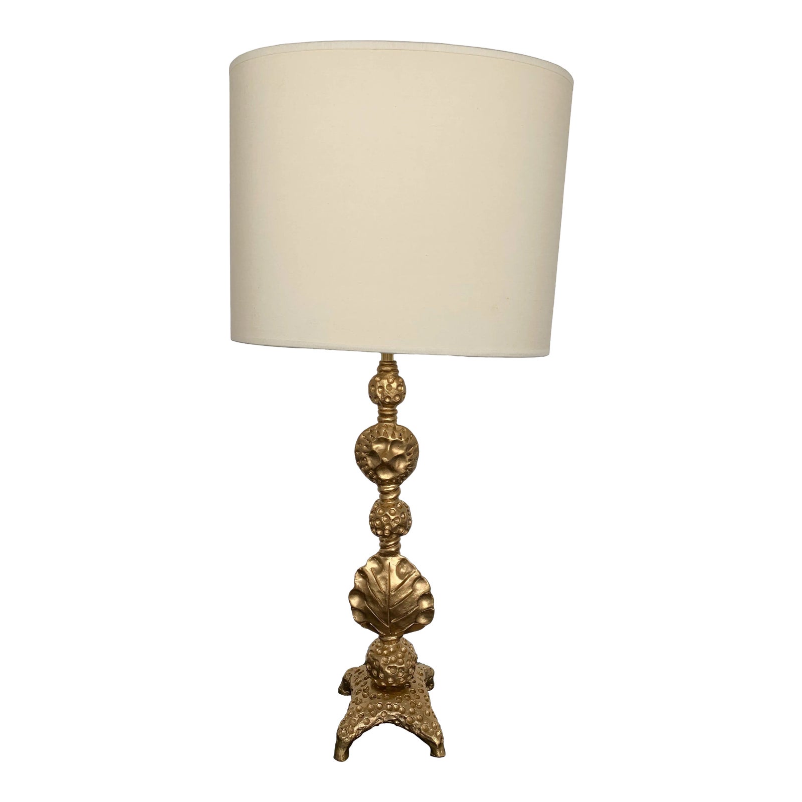 Gilt Metal Bronze Lamp by Mathias for Fondica, France, 2000s Chairish