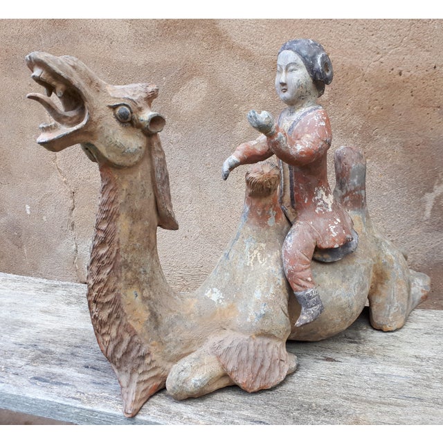 Chinese Tang Dynasty Artist, Sculpture of a Camel, 1800s, Terracotta For Sale - Image 12 of 18
