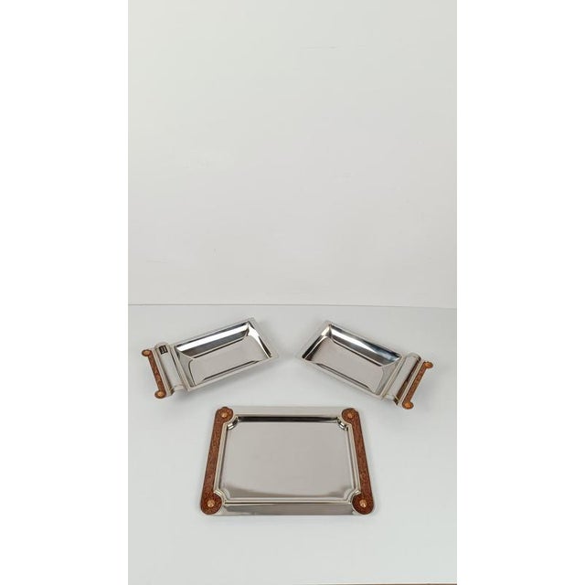Pair of elegant and highly decorative postmodern serving platters produced between the late 1970s and early 1980s by...
