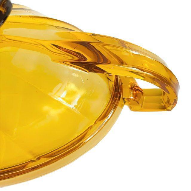 Antique Art Deco Fruit Bowl in Amber Glass from Val Saint Lambert, 1930s For Sale - Image 4 of 9