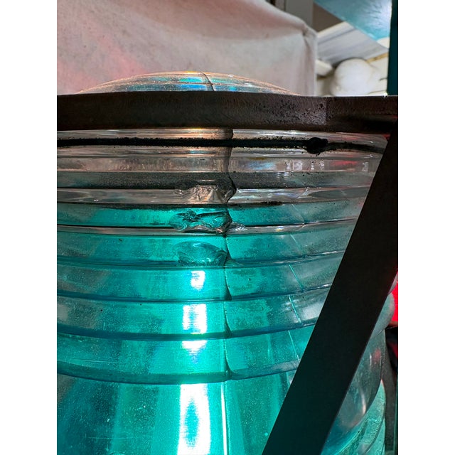 Brass Mid 20th Century Rare Wallace & Tiernan Marine / Pair of Maritime Navigation Lights Made Floor Lamps - Nautical Beach / House Boat Decor For Sale - Image 8 of 12