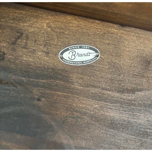 Neoclassical Vintage Mid to Late Twentieth Century Brandt Walnut or Pecan Dark Wood Small Side Table Federal Neoclassical For Sale - Image 3 of 7