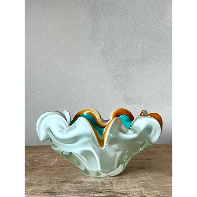Murano Vintage Italian Art Glass Bowl After Murano For Sale - Image 4 of 8