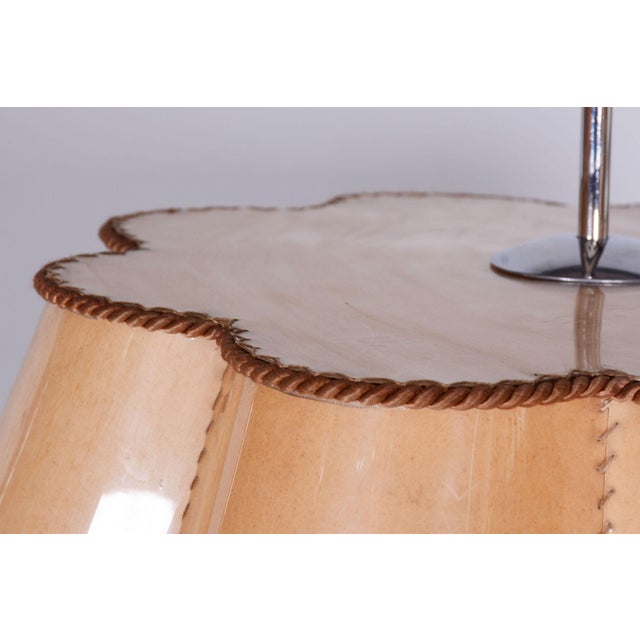 Metal Czech Bauhaus Chrome Floor Lamp with Parchment Shade, 1920s For Sale - Image 7 of 13