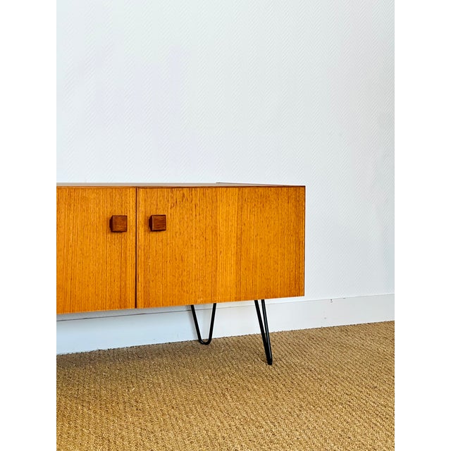 Black Minimalist Scandinavian Teak Sideboard, 1960s For Sale - Image 8 of 17