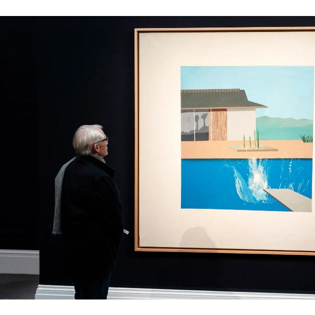 Contemporary 1980s David Hockney, a Bigger Splash, the Tate Gallery, London, Original Museum Period Exhibition Lithographic Poster For Sale - Image 3 of 3