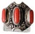 Vintage Sterling Silver and Coral Ring For Sale