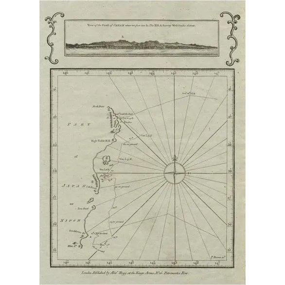 Map of the East Coast of Honshu with Inset, 1785 For Sale