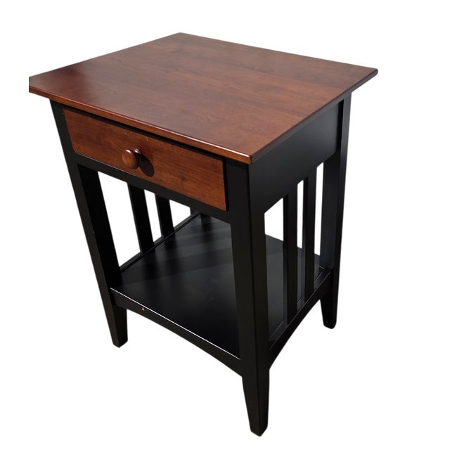1990s Ethan Allen American Impressions Nightstand End Side Table Mission Arts Crafts For Sale - Image 4 of 11
