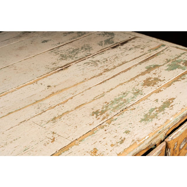 White Antique Primitive Chippy Paint Apothecary Cabinet For Sale - Image 8 of 9