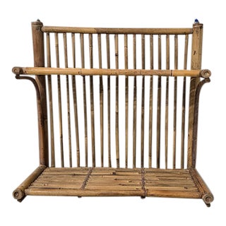 Vintage 1970s Colombian Guadua Bamboo "La Amalia" Estate Hanging Wall Shelf For Sale