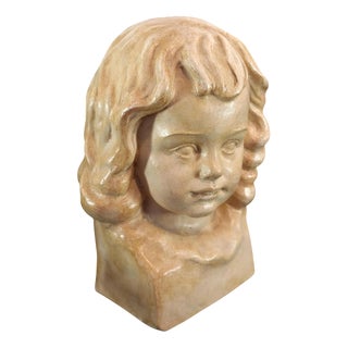 Marita Wallldén, Art Deco Plaster Bust of a Child, 1920s, Plaster For Sale