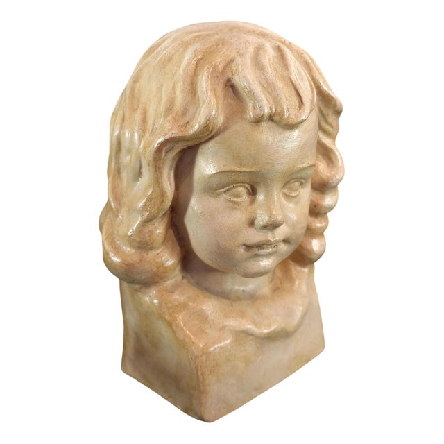 Marita Wallldén, Art Deco Plaster Bust of a Child, 1920s, Plaster For Sale