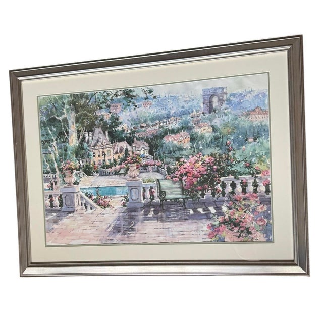 Late 20th Century Original Signed Marilyn Simandle Painting Parisian Landscape For Sale In Phoenix - Image 6 of 10