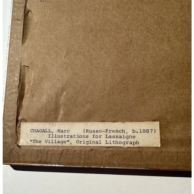 Mid-Century Modern Vintage Marc Chagall Original Lithograph the Village Illustrations for Lassaigne For Sale - Image 3 of 4