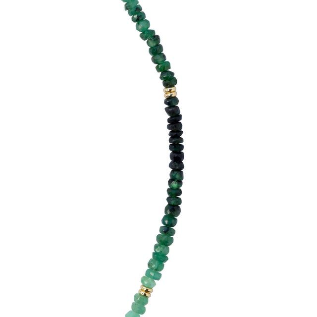 Emerald Ombre Gold Station Necklace For Sale - Image 4 of 9