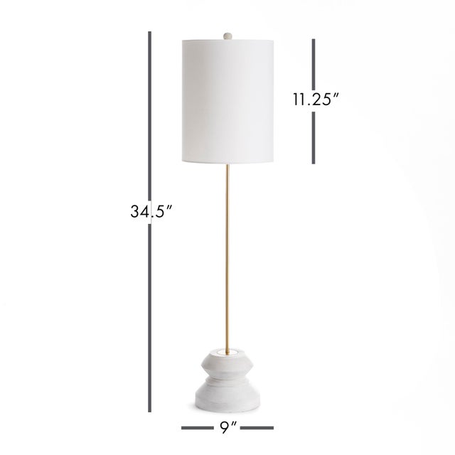 With a tall, narrow profile and geometric turned woodWhitewash base, this lamp is perfect to flank both sides of a long...