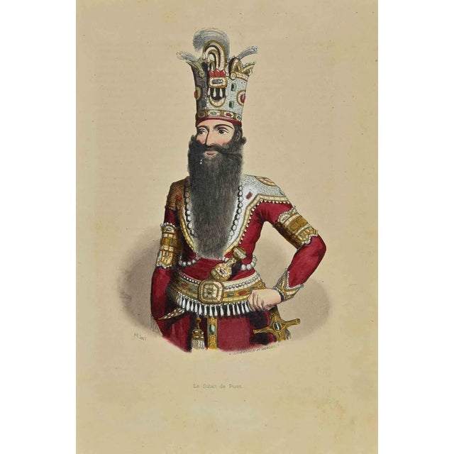 Persian Dervish is a lithograph made by Auguste Wahlen in 1844. Hand colored. Good condition. At the center of the artwork...
