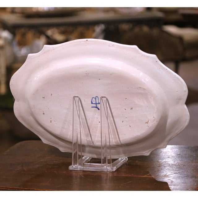 White Early 20th Century French Hb Quimper Faïence Oval Wall Platter, "Noce Bretonne" For Sale - Image 8 of 8