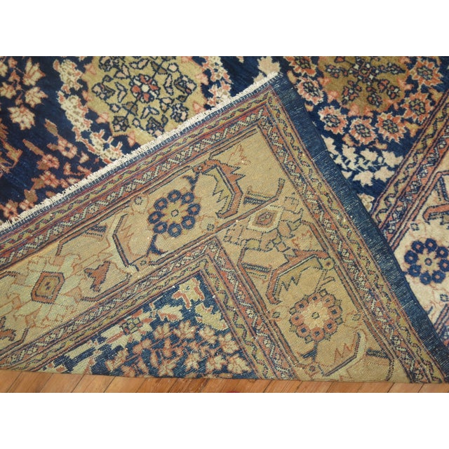 Antique Zabihi Collection Blue Persian Mahal Carpet For Sale - Image 10 of 10