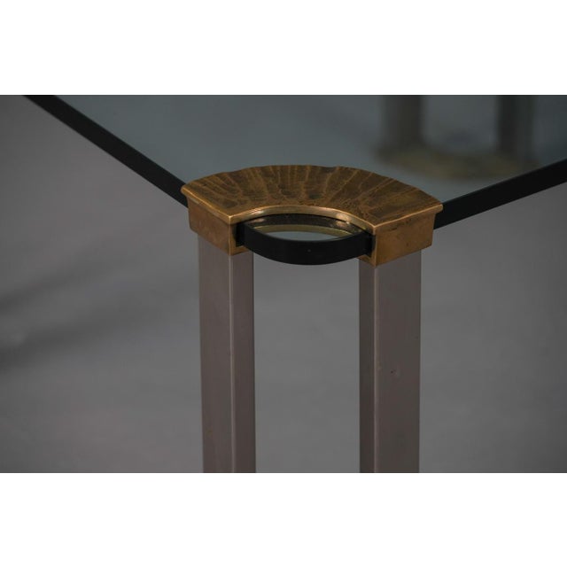 1970s Small Vintage Bronze and Glass Coffee Table from Peter Ghyczy, Germany, 1970s For Sale - Image 5 of 9