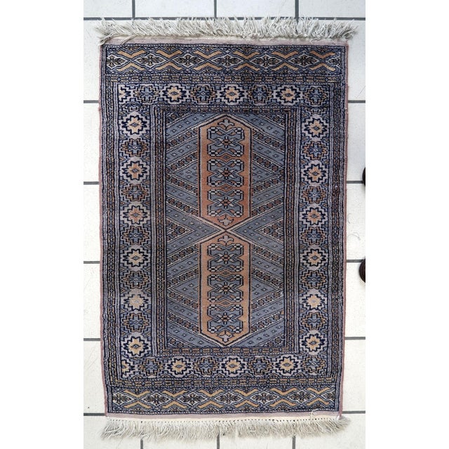 1950s, Handmade Vintage Uzbek Bukhara Rug 2' X 3.1' For Sale - Image 11 of 12