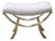 Mid-Century Italian Vanity Stool | Brass Frame & Bouclé Seat | Vintage Glam Seating For Sale