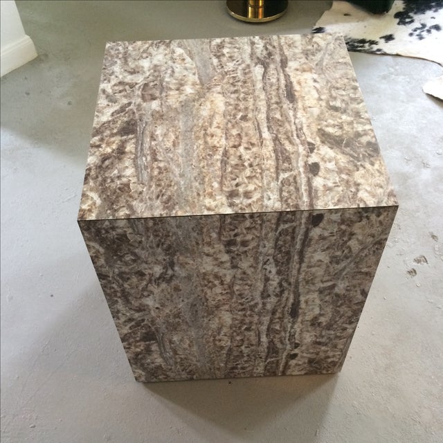 Faux Quartz Marble Cube Side Table Chairish